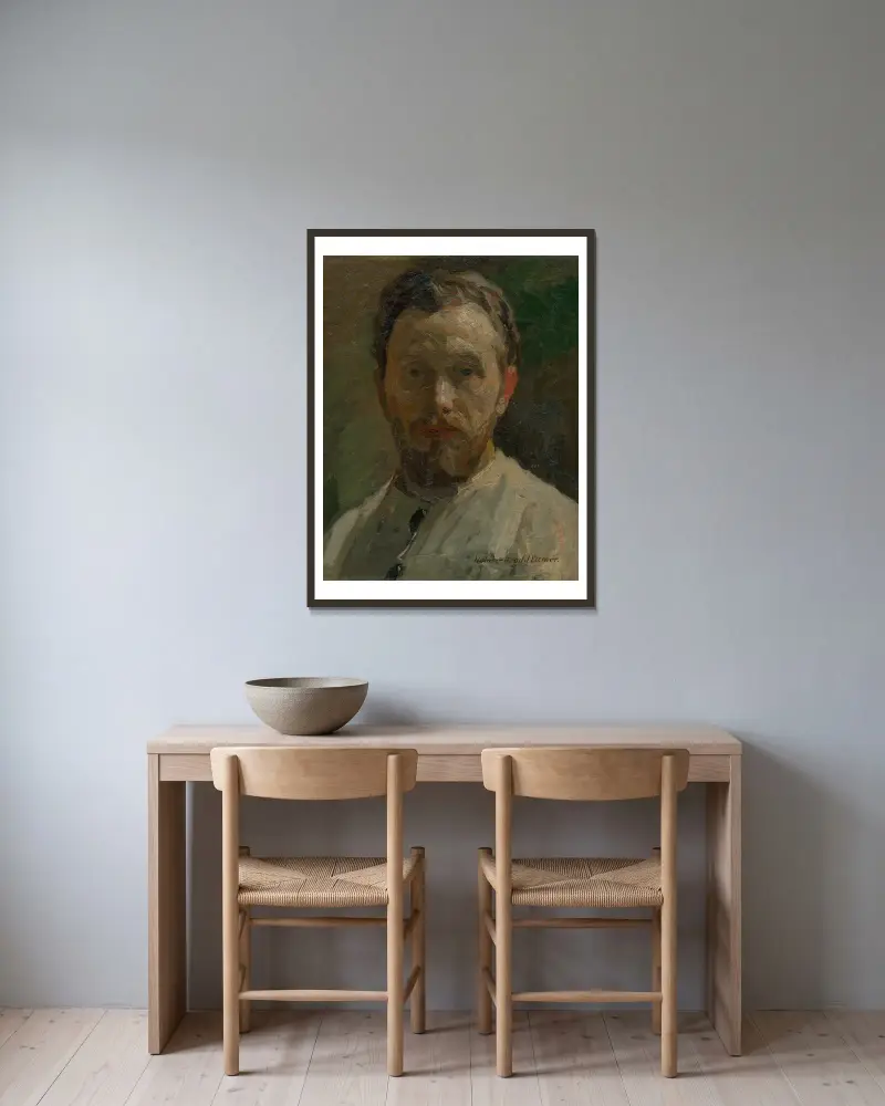 Autoportret, Elemír Halász-Hradil w ramie na ścianie
