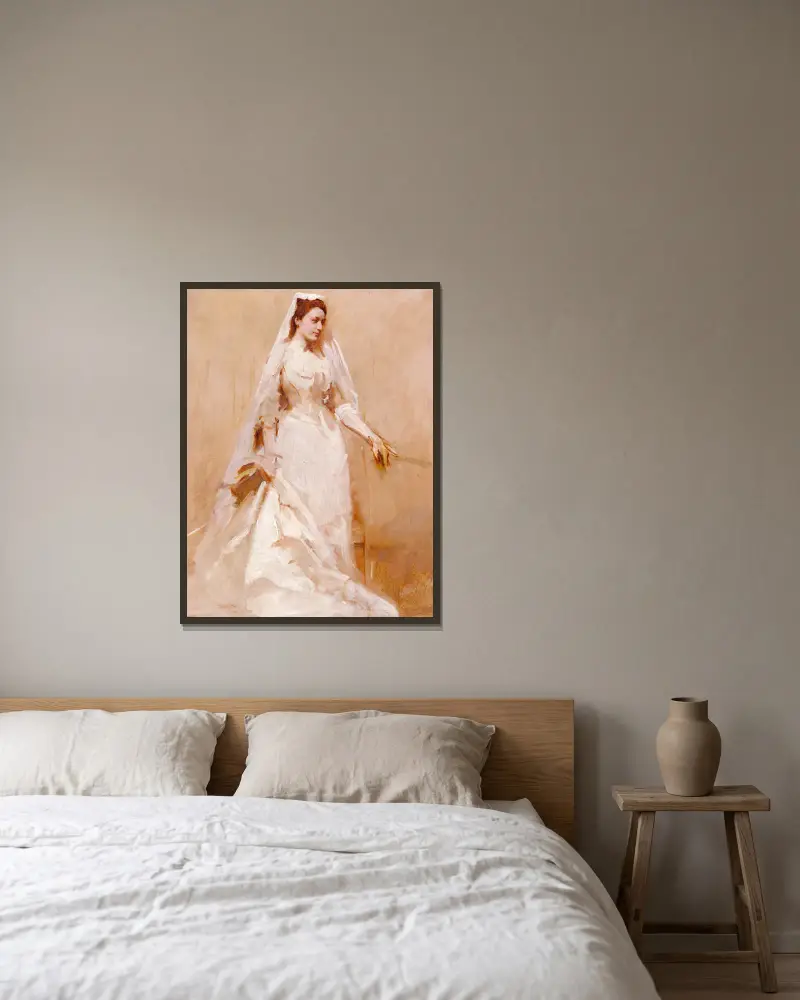 A Bride av Abbott Handerson Thayer inramad på en vägg