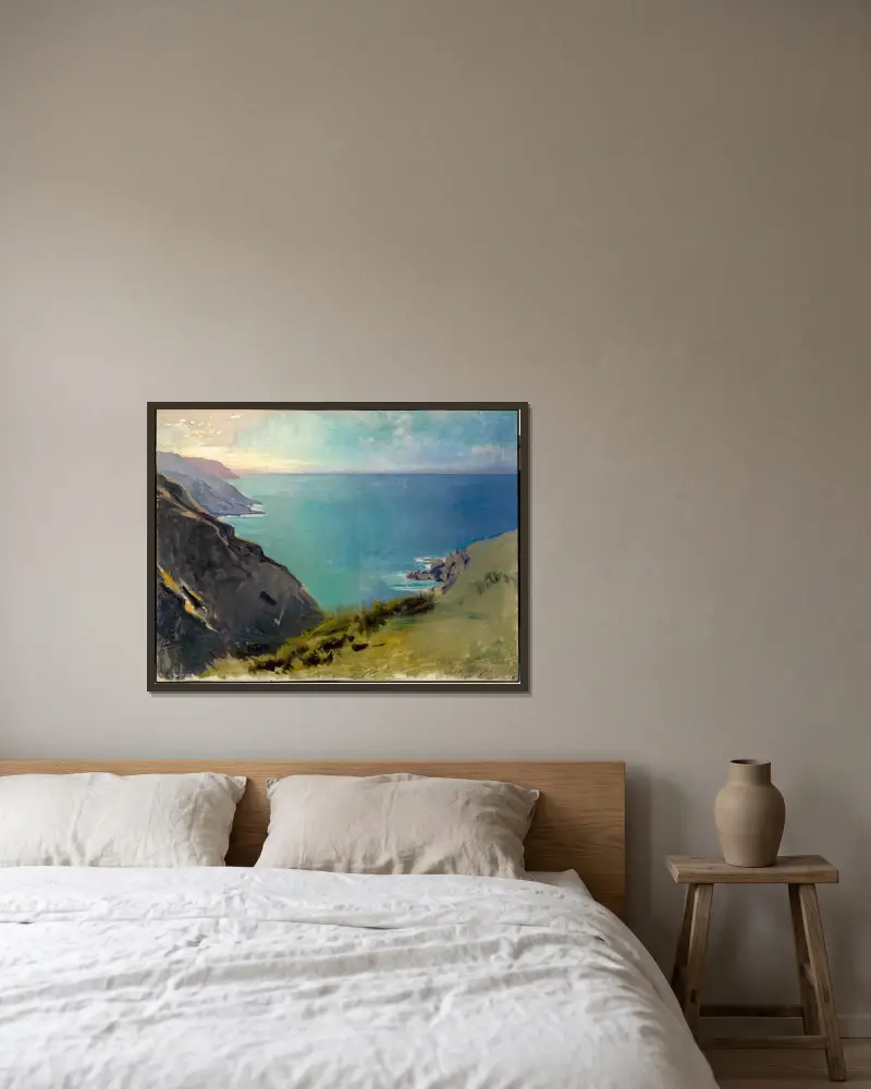 Cornish Headlands av Abbott Handerson Thayer inramad på en vägg