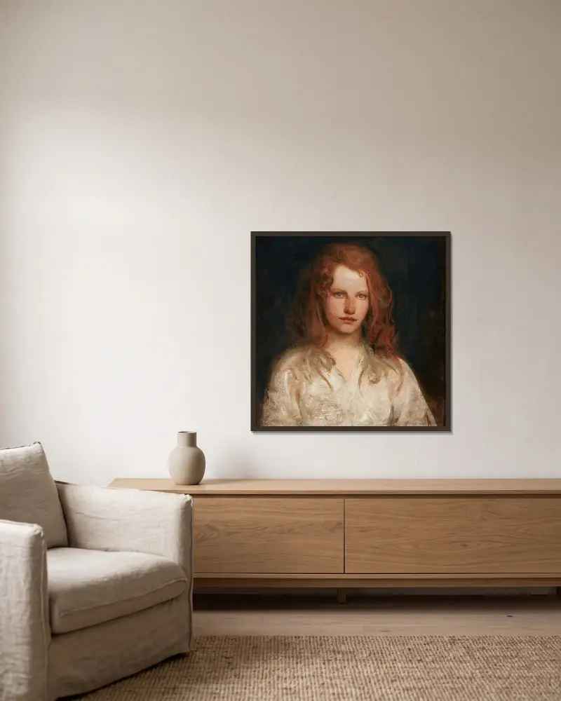 Margaret McKittrick av Abbott Handerson Thayer inramad på en vägg