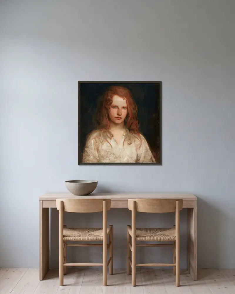 Margaret McKittrick av Abbott Handerson Thayer inramad på en vägg