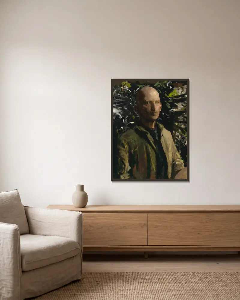 Autoportrét, Abbott Handerson Thayer v rámu na stěně