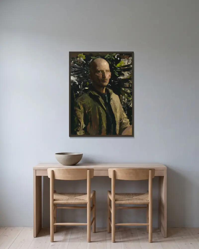 Autoportrét, Abbott Handerson Thayer v rámu na stěně