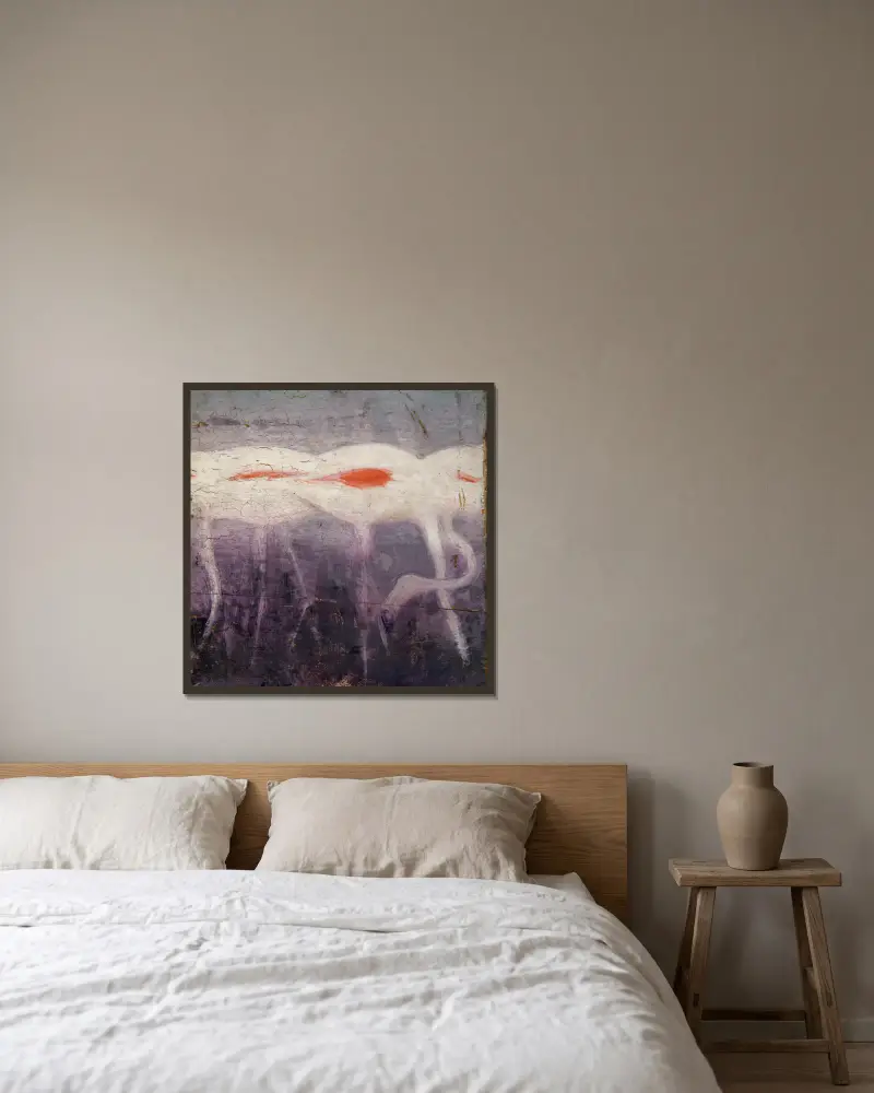 Vita flamingos, studie till boken Concealing Coloration in the Animal Kingdom av Abbott Handerson Thayer inramad på en vägg
