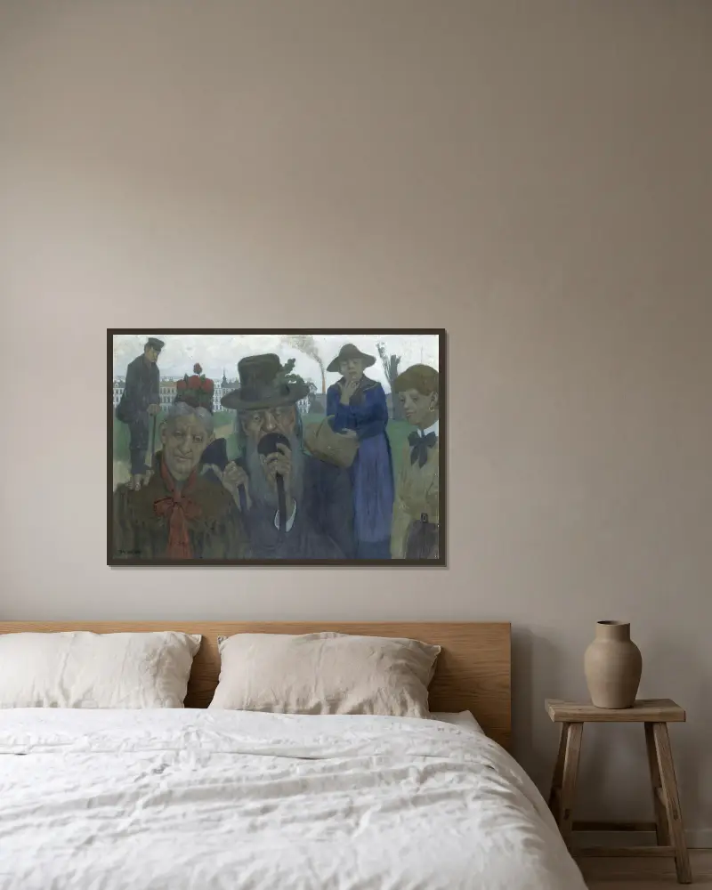 Sluchátko, Hans Baluschek v rámu na stěně