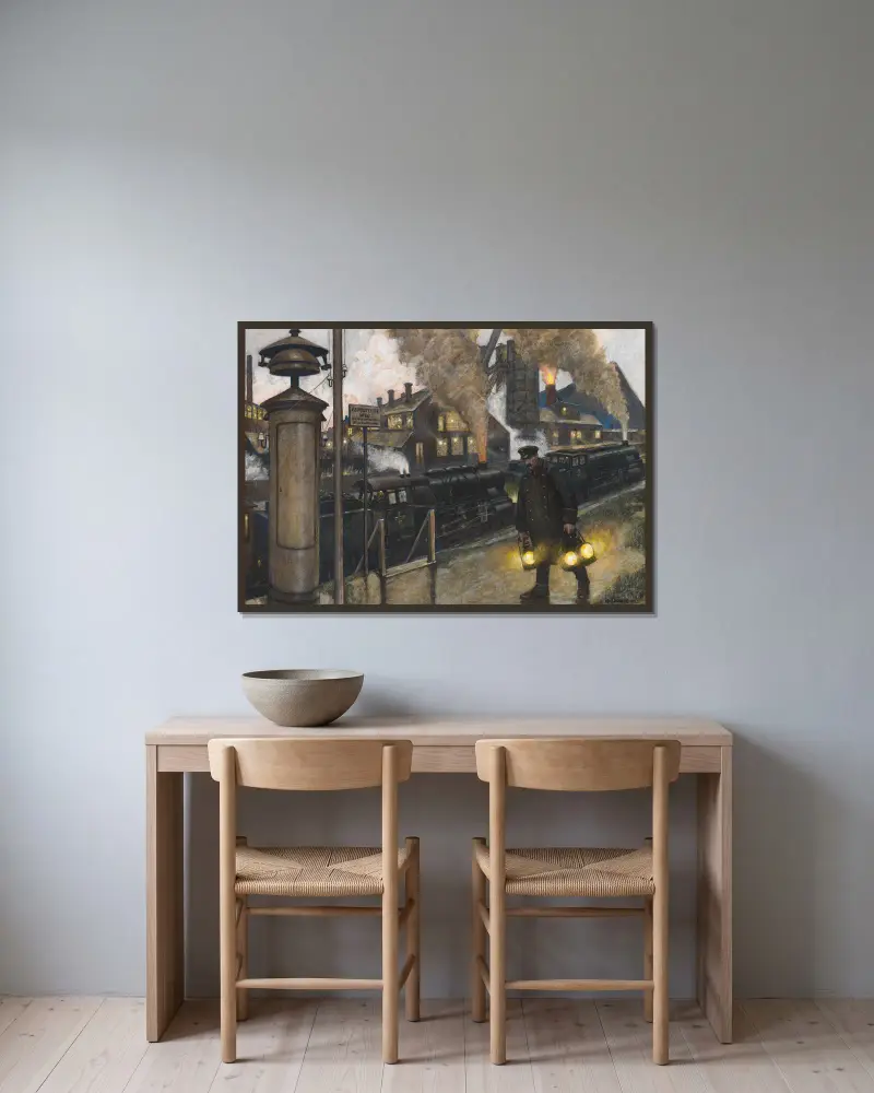 Eisenwerk, Hans Baluschek w ramie na ścianie