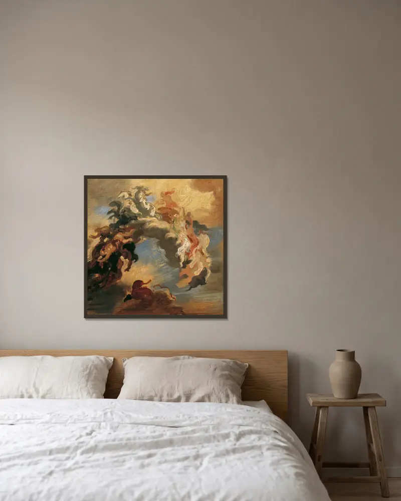 Ljusets seger över mörkret, 1884 – nr 2 av Hans Canon inramad på en vägg