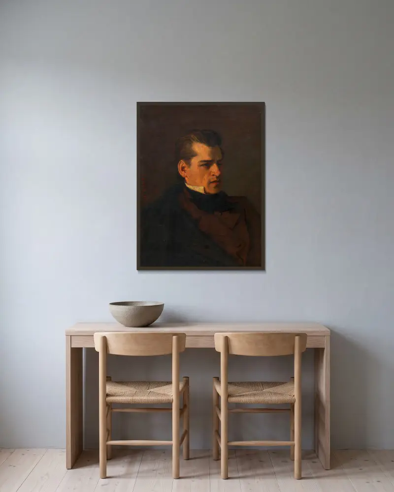 Moritz Lehmann av Hans Canon inramad på en vägg