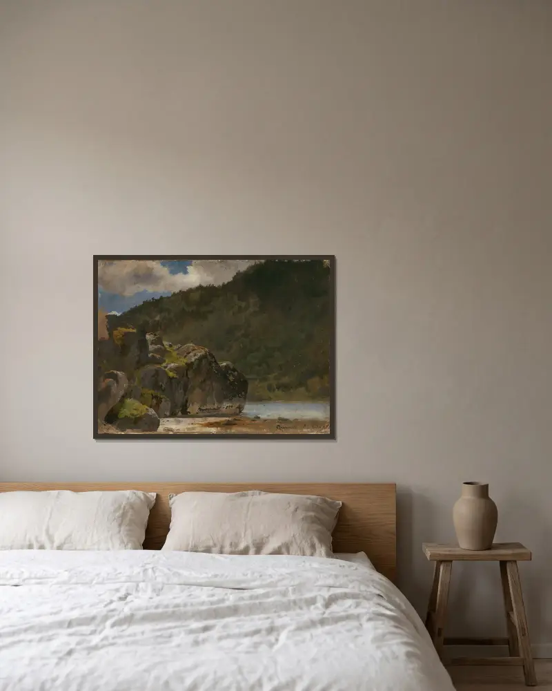 Från Kvamsøy i Sognefjorden av Hans Gude inramad på en vägg