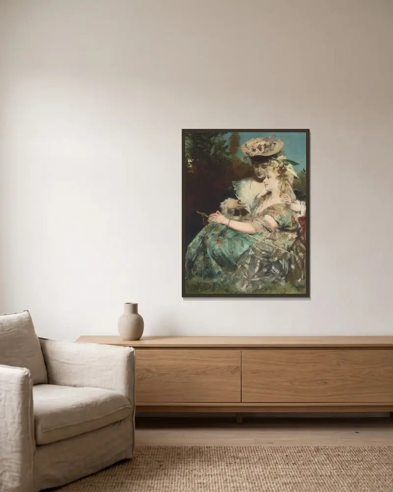 Der Liebesbrief (The love letter) av Hans Makart inramad på en vägg