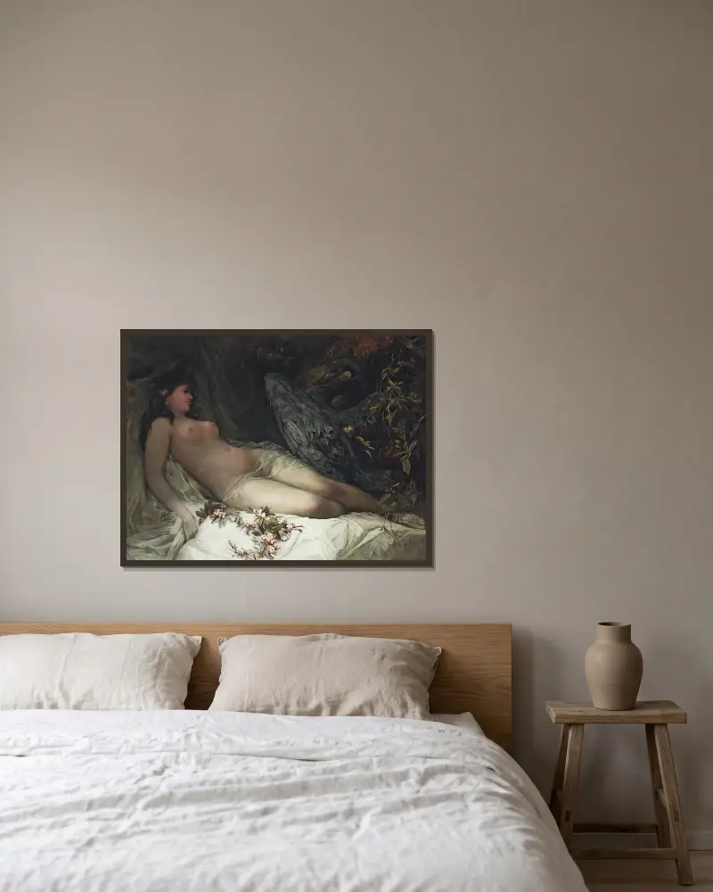 Leda i łabędź, Hans Makart w ramie na ścianie