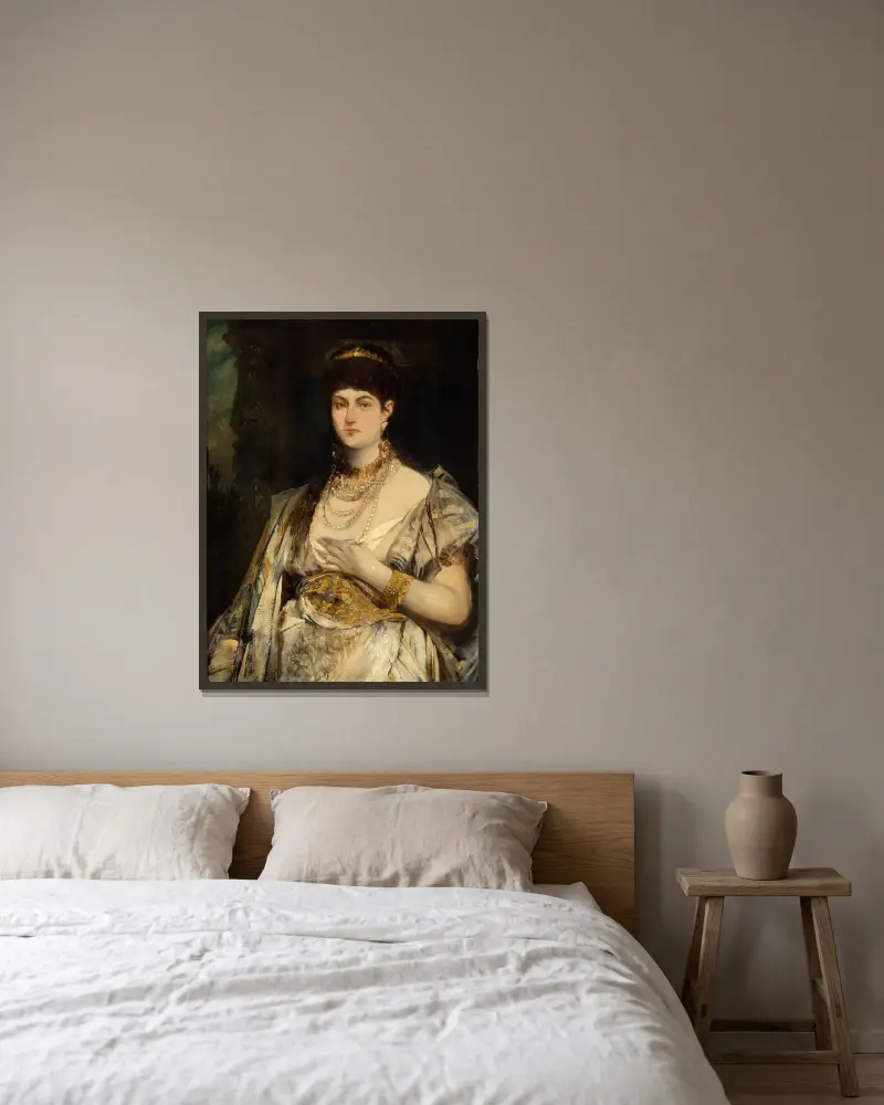 Porträt der Henriette Mankiewicz von Hans Makart gerahmt an einer Wand