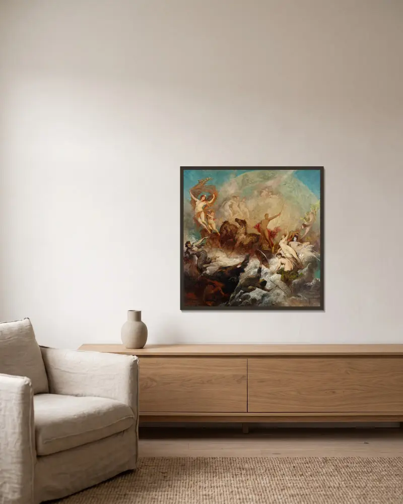 Zwycięstwo światła nad ciemnością, Hans Makart w ramie na ścianie