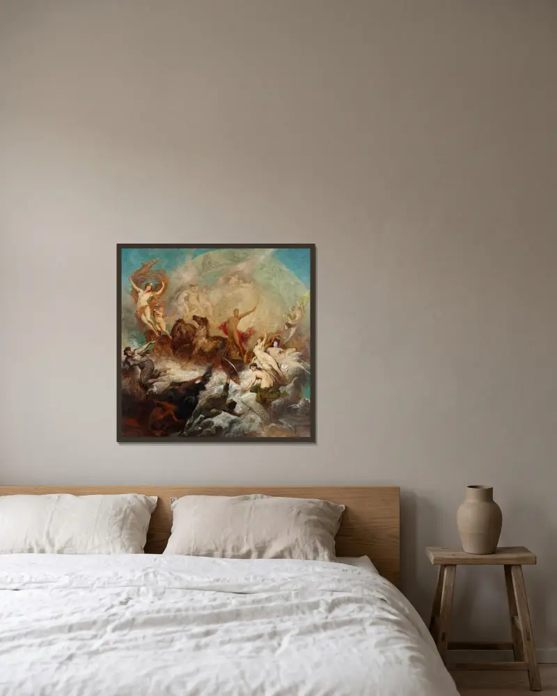 Zwycięstwo światła nad ciemnością, Hans Makart w ramie na ścianie