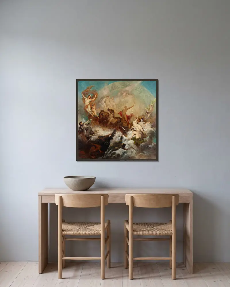 Zwycięstwo światła nad ciemnością, Hans Makart w ramie na ścianie