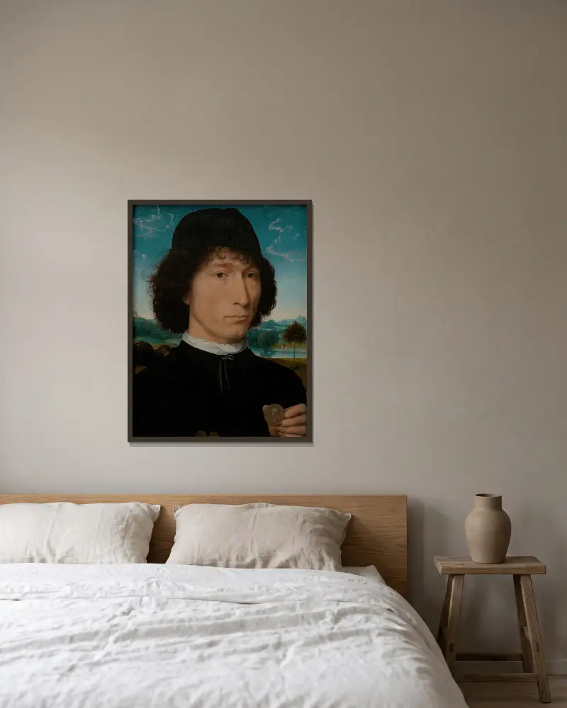 Bernardo Bembo, venetianischer Staatsmann und Botschafter von Hans Memling gerahmt an einer Wand