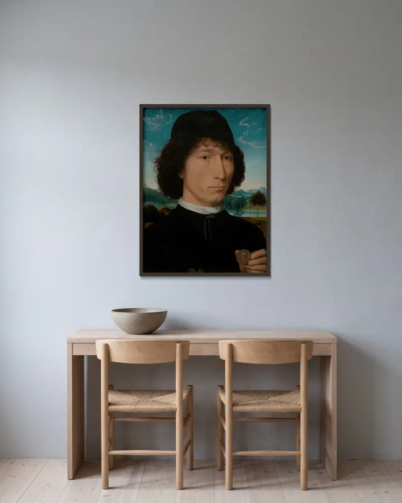 Bernardo Bembo, venetianischer Staatsmann und Botschafter von Hans Memling gerahmt an einer Wand