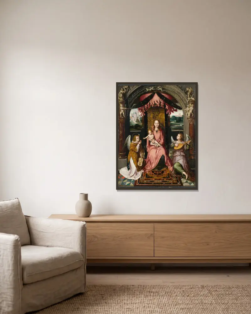 Madona s dítětem, Hans Memling v rámu na stěně