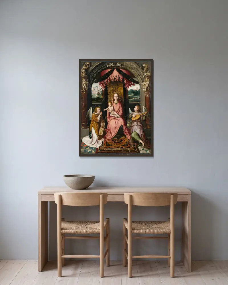 Madona s dítětem, Hans Memling v rámu na stěně