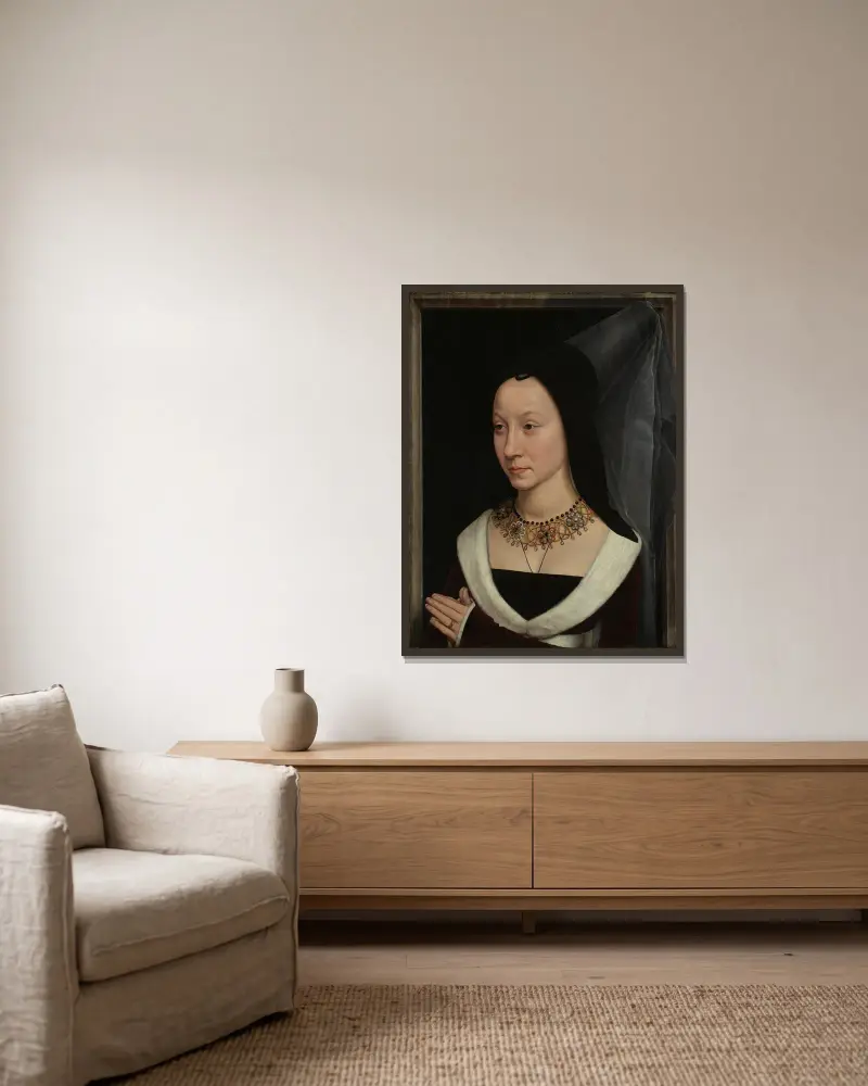 Maria Portinari (Maria Maddalena Baroncelli, ur. 1456), Hans Memling w ramie na ścianie
