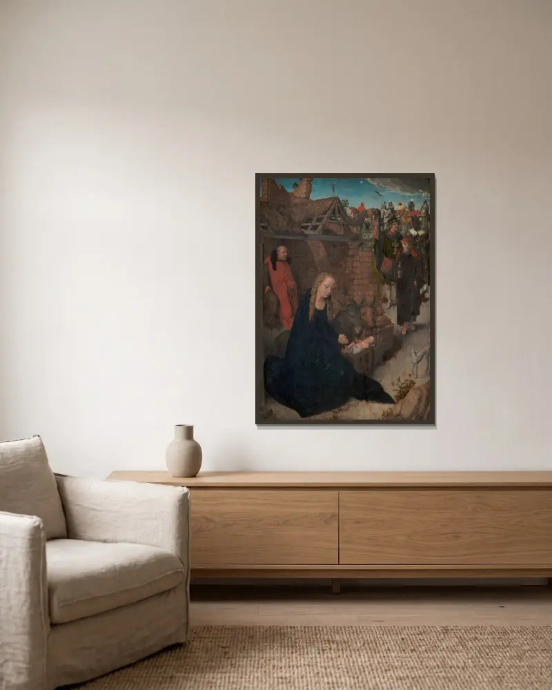 Pokłon Trzech Króli, Hans Memling w ramie na ścianie