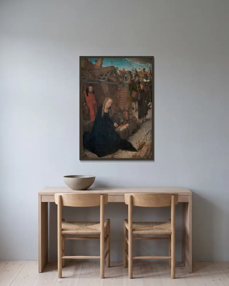 Pokłon Trzech Króli, Hans Memling w ramie na ścianie