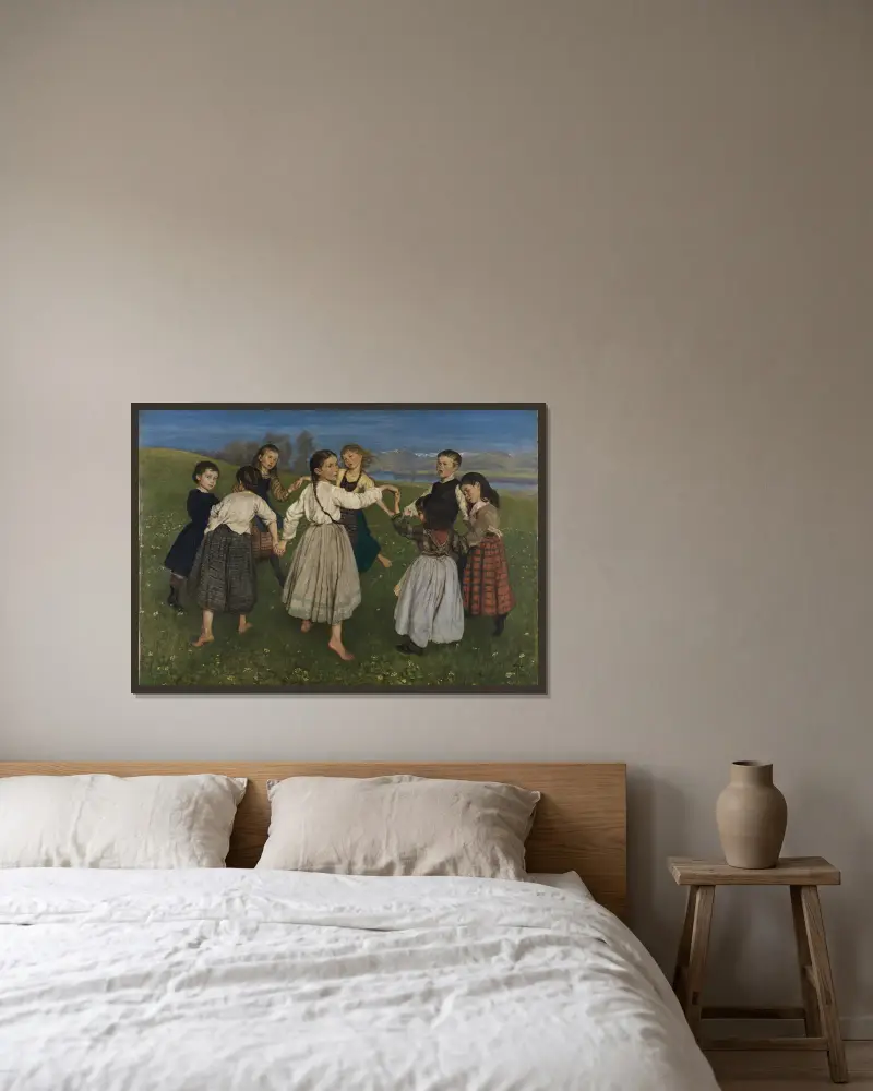 Dzieci tańczące w kręgu, Hans Thoma w ramie na ścianie