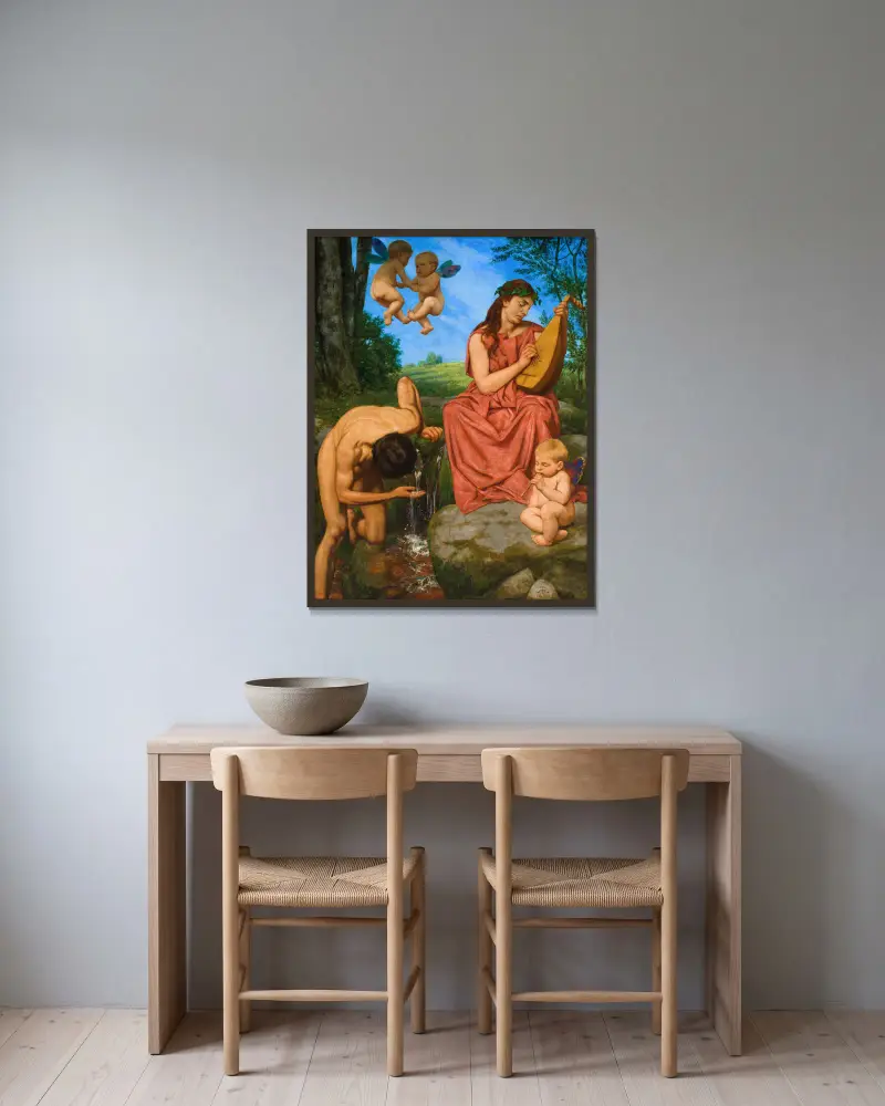 Źródło, Hans Thoma w ramie na ścianie