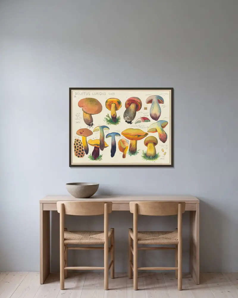 Boletus luridus Schff. 2, Hans Walty v rámu na stěně