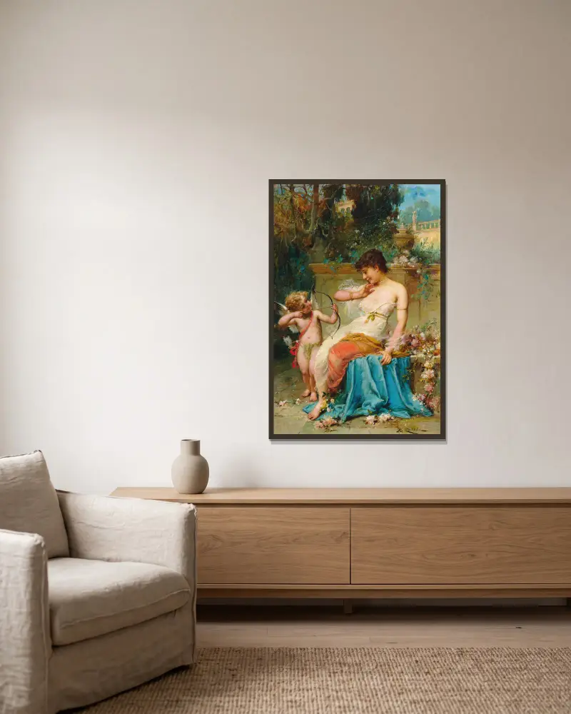 Amor von Hans Zatzka gerahmt an einer Wand