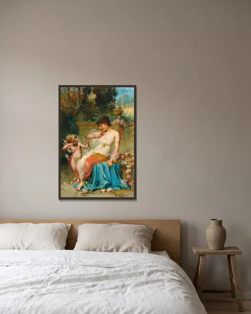 Amor von Hans Zatzka gerahmt an einer Wand