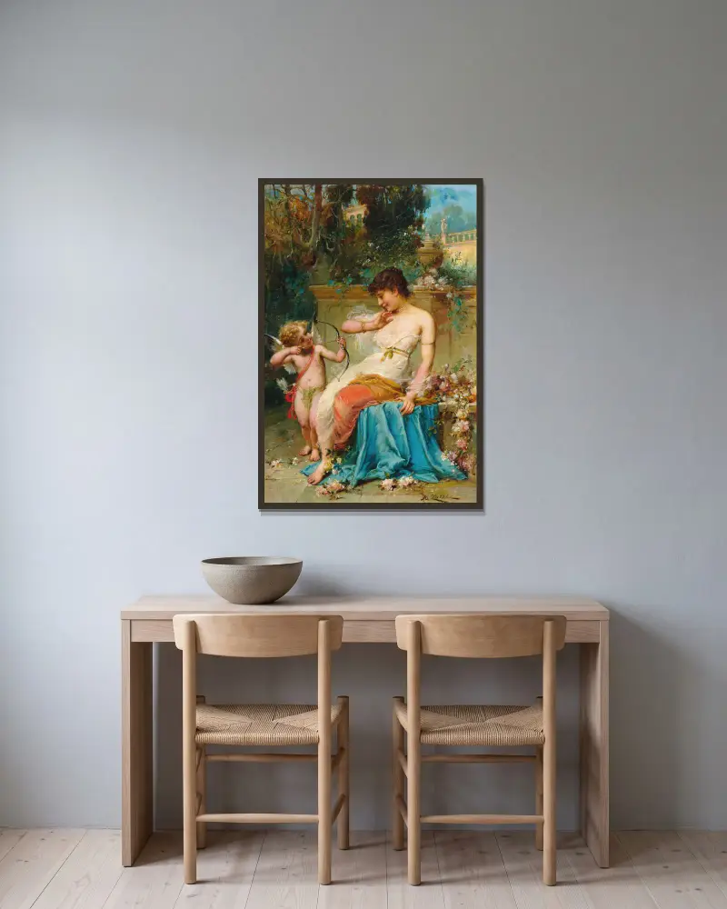 Amor von Hans Zatzka gerahmt an einer Wand