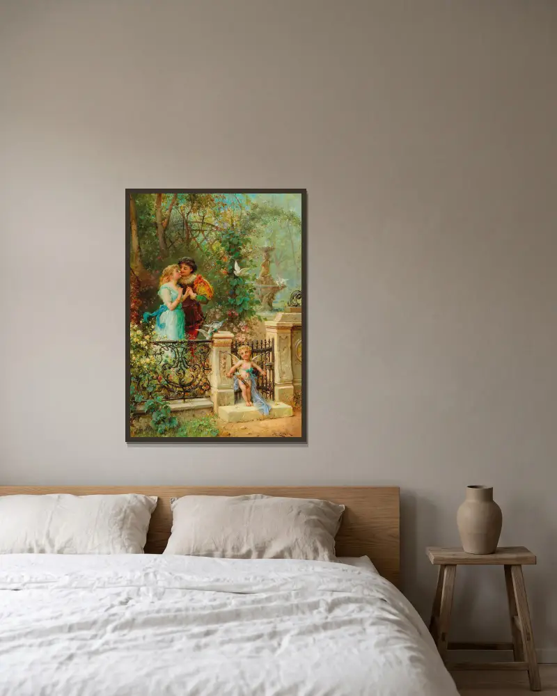 Im Banne Amors von Hans Zatzka gerahmt an einer Wand