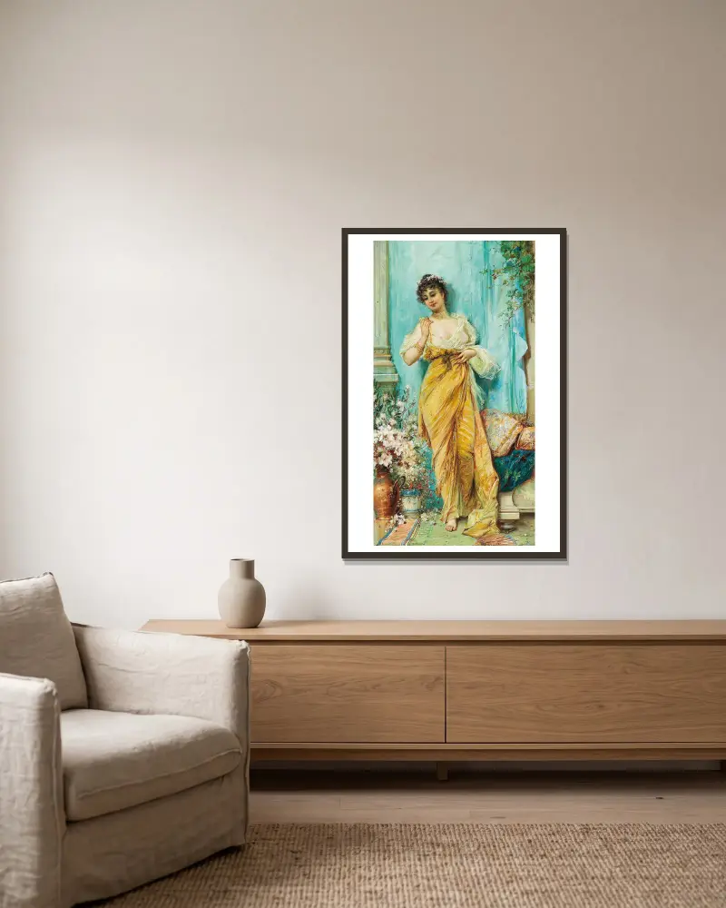 I boudoaren av Hans Zatzka inramad på en vägg
