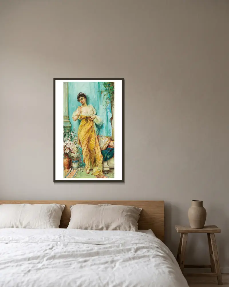 I boudoaren av Hans Zatzka inramad på en vägg