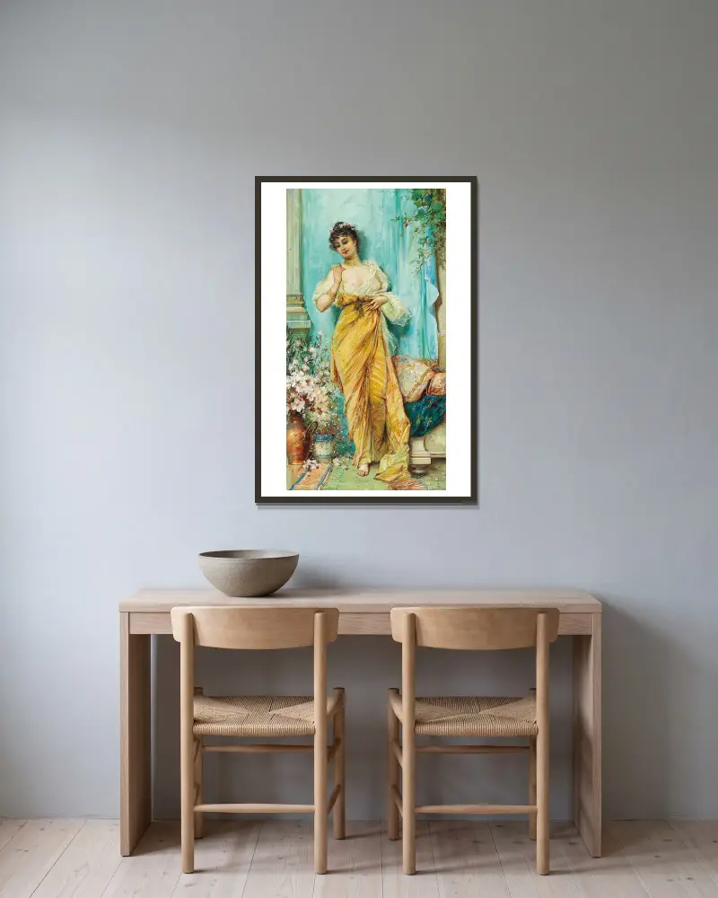 I boudoaren av Hans Zatzka inramad på en vägg