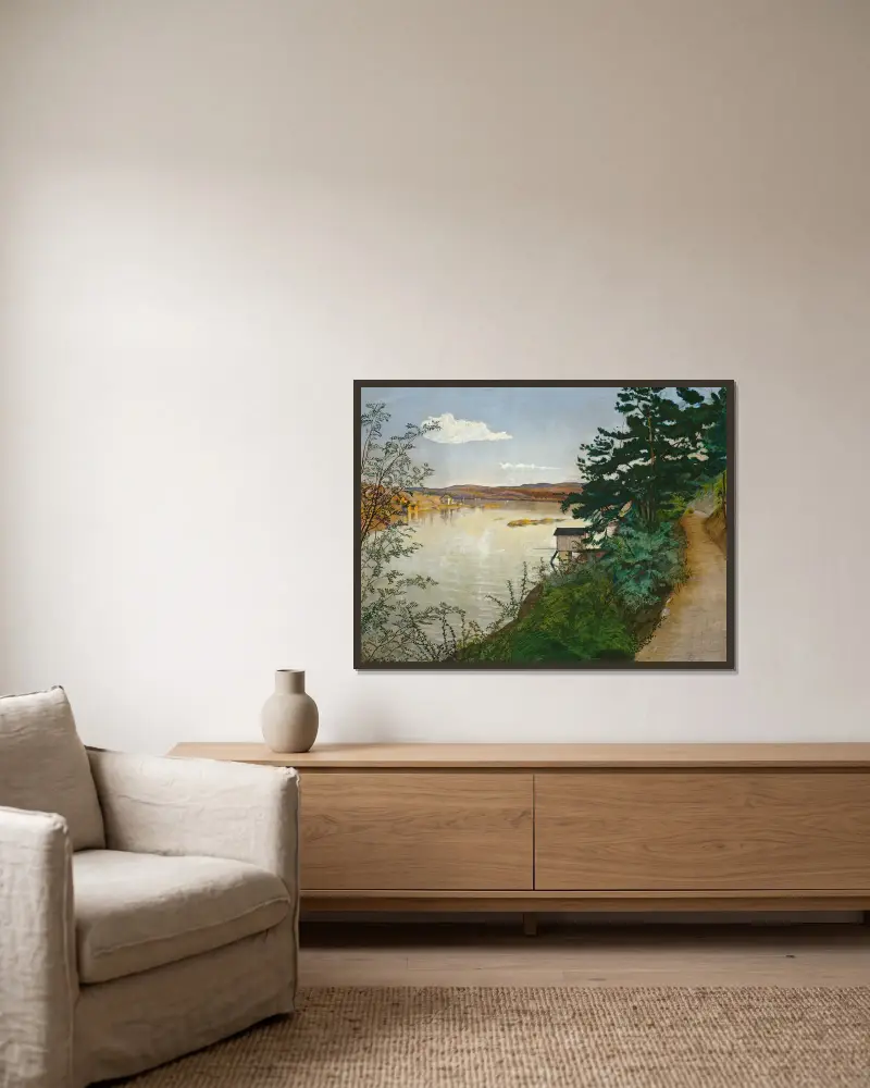 Ohne Titel von Harald Sohlberg gerahmt an einer Wand