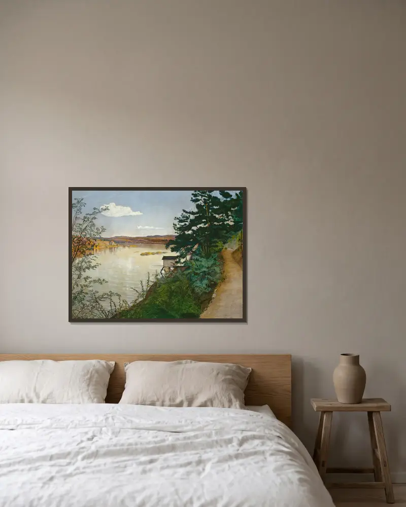 Ohne Titel von Harald Sohlberg gerahmt an einer Wand