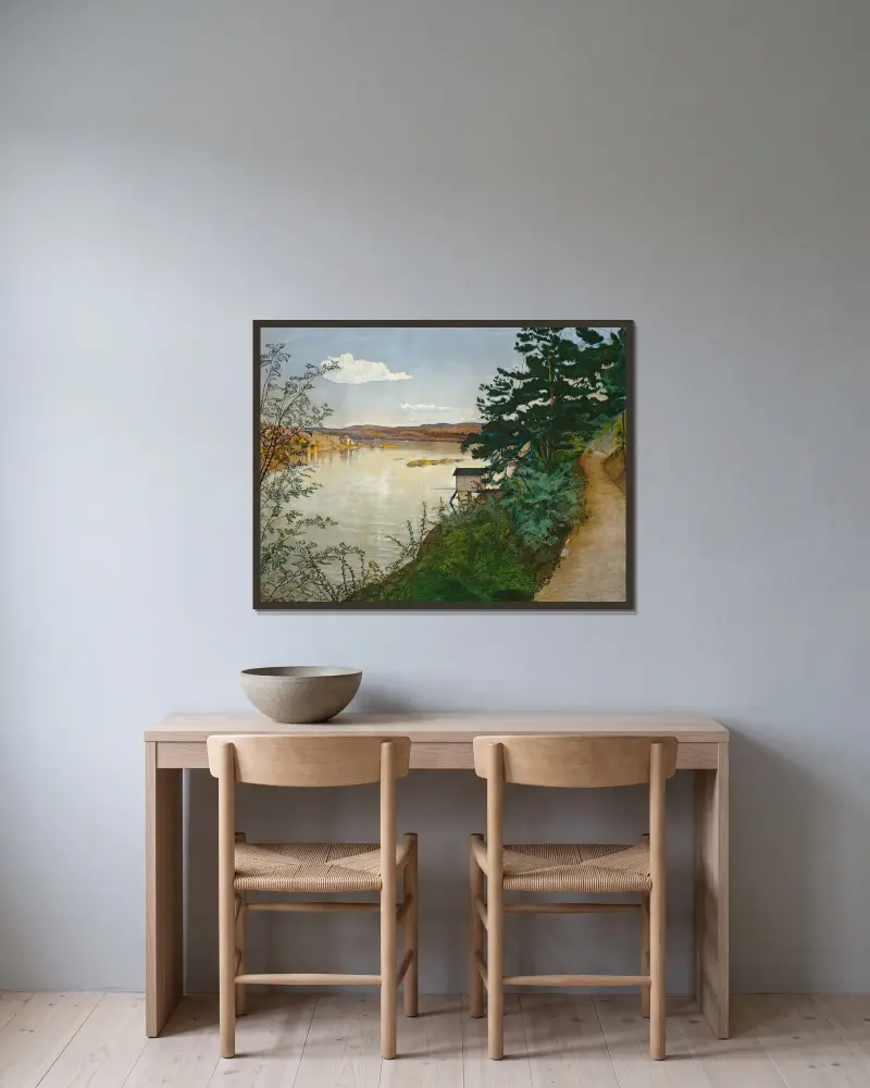Ohne Titel von Harald Sohlberg gerahmt an einer Wand