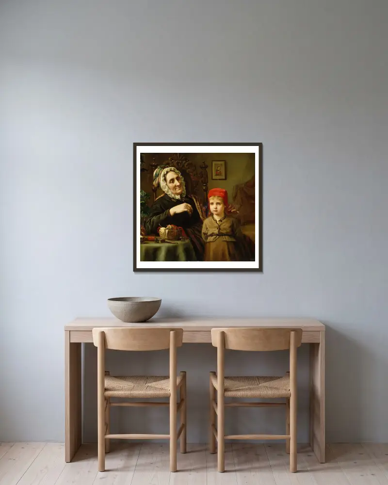 Czerwony Kapturek, Harriet Backer w ramie na ścianie