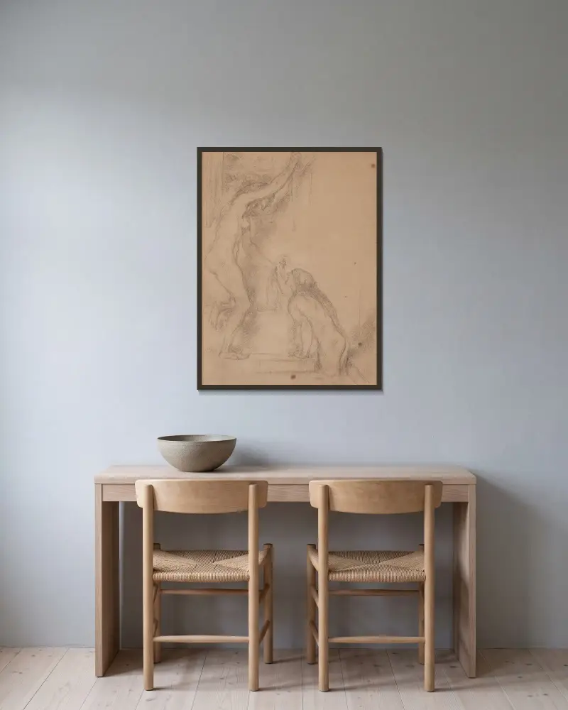 The Wall Cupboard av Charles Haslewood Shannon inramad på en vägg