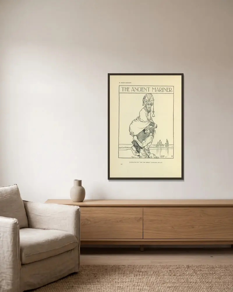 The Ancient Mariner – Bill the minder av William Heath Robinson inramad på en vägg