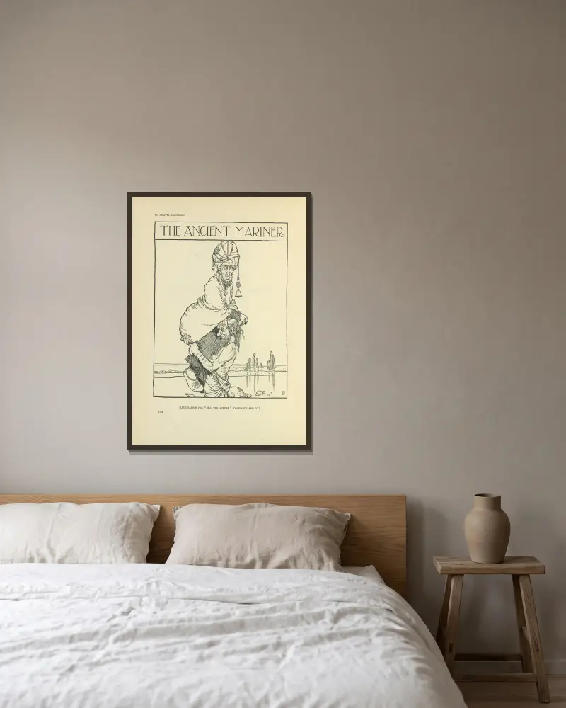The Ancient Mariner – Bill the minder av William Heath Robinson inramad på en vägg