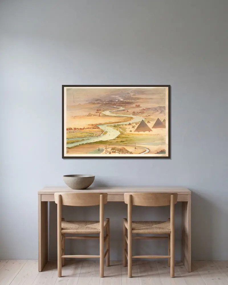 Landscape av Hector Horeau inramad på en vägg