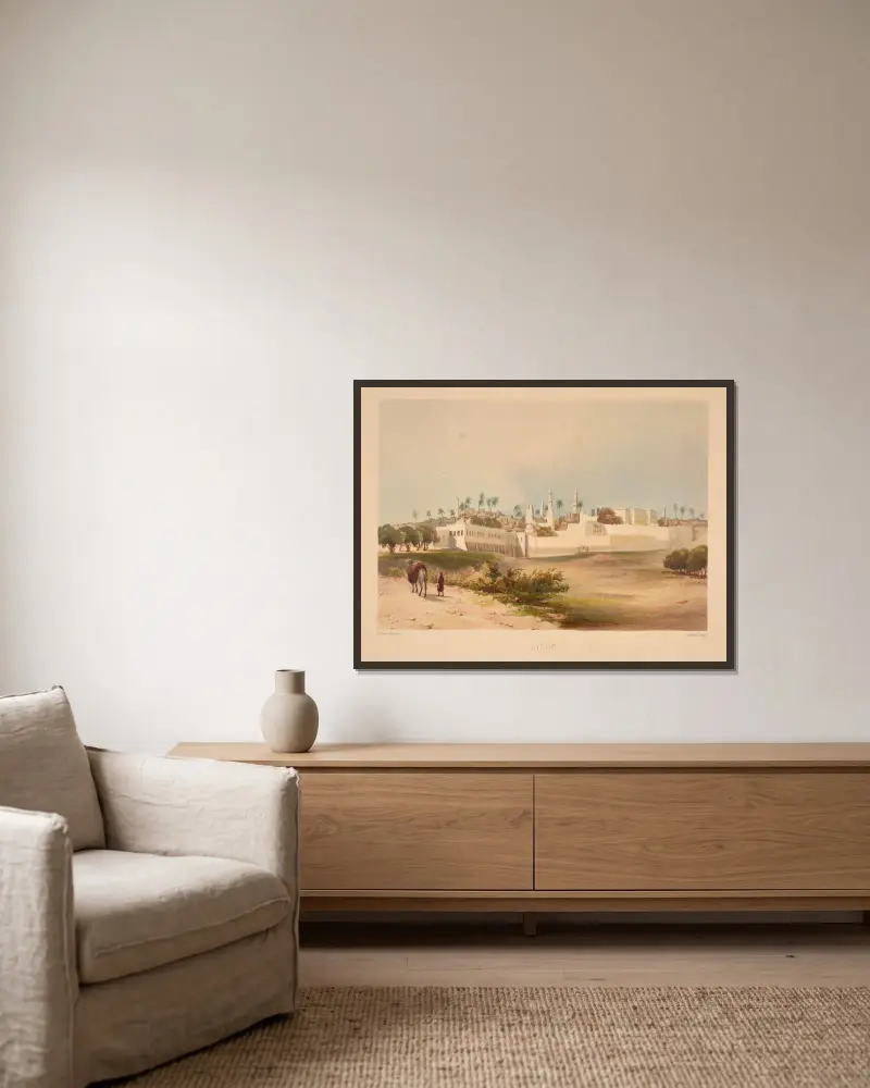 Syout von Hector Horeau gerahmt an einer Wand