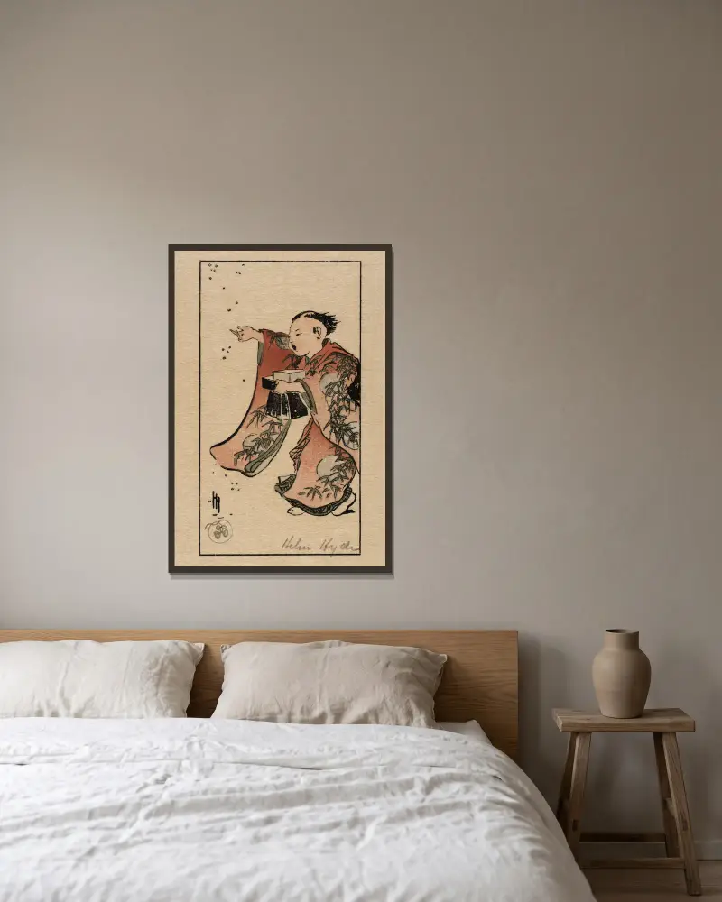 Vertreibung des Unglücks von Helen Hyde gerahmt an einer Wand