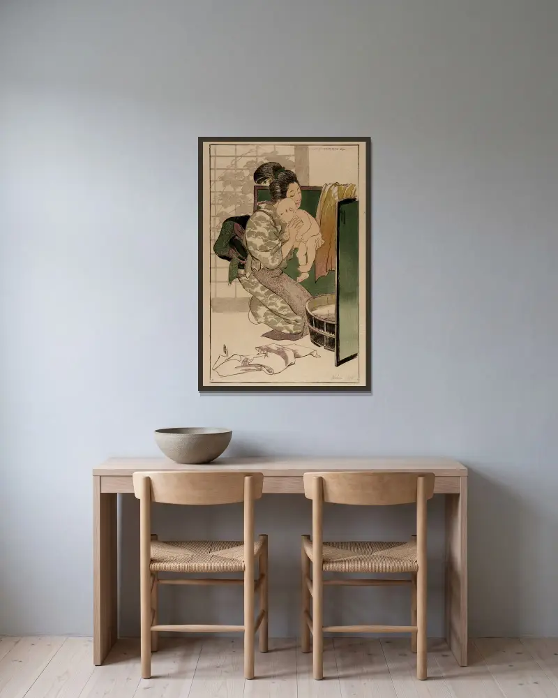 Das Bad von Helen Hyde gerahmt an einer Wand