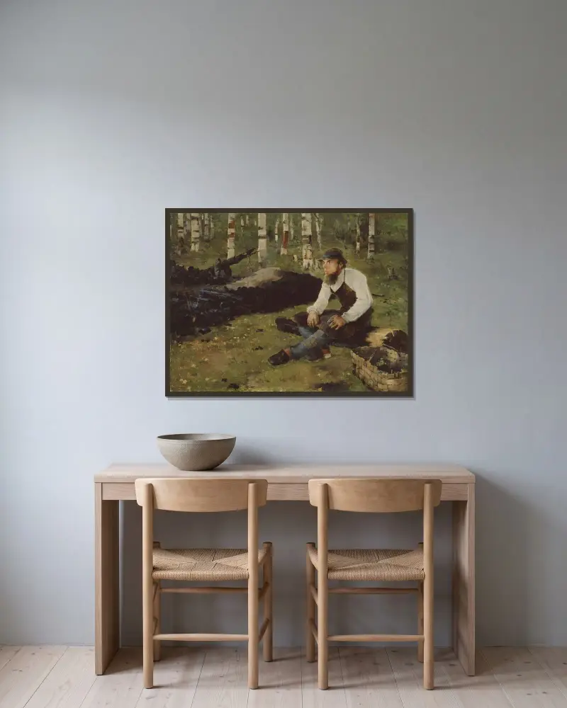 Charcoal Burner, Helene Schjerfbeck w ramie na ścianie