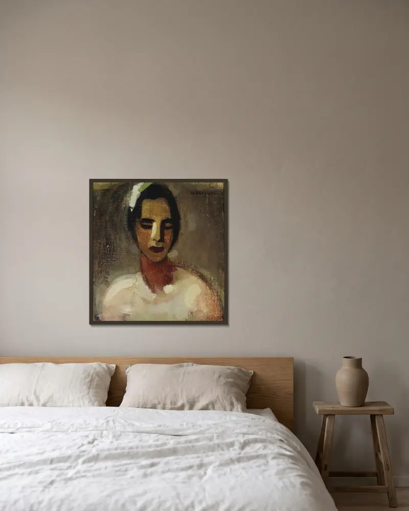 Girl from California I, Helene Schjerfbeck v rámu na stěně