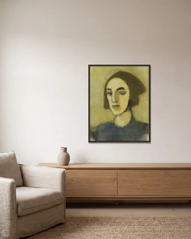 Girl from Loviisa, Helene Schjerfbeck v rámu na stěně
